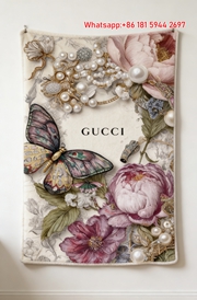 Gucci Pearl & Peony Butterfly Throw blankets  Gucci Opulent Floral Tapestry IMG_2805